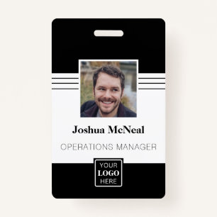 Professional Elegant Employee Photo Name Badge