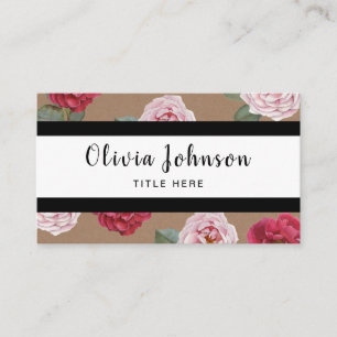 Professional Elegant Floral Kraft Business Card