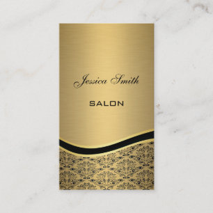 Professional elegant glamourous damask golden business card