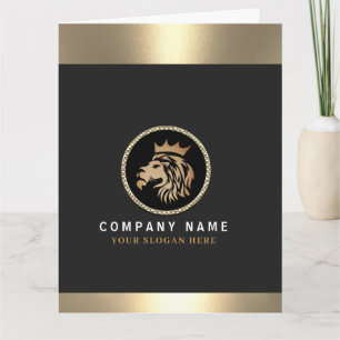 Professional Elegant Gold Lion Logo Card