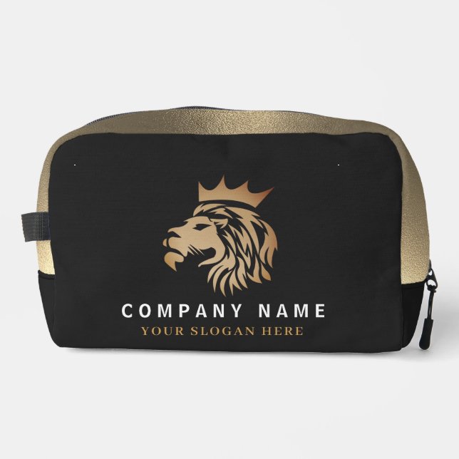  Professional Elegant Gold Lion Logo  Dopp Kit (Front)