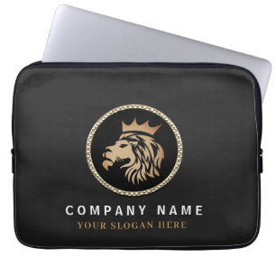  Professional Elegant Gold Lion Logo  Laptop Sleeve