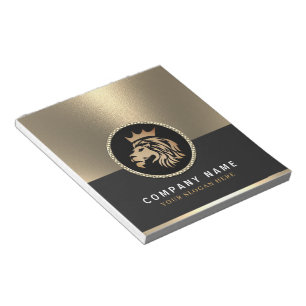 Professional Elegant Gold Lion Logo Notepad