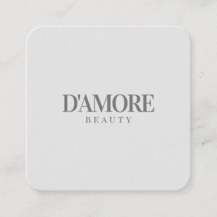 Professional Elegant Grey and White Square Business Card