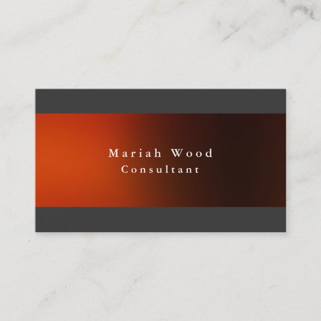 Professional Elegant Grey Red Minimalist Modern Business Card (Front)