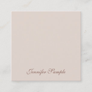 Professional Elegant Hand Script Simple Template Square Business Card