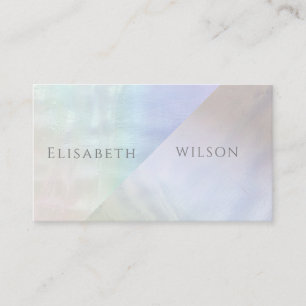 Professional elegant  iridescent pearl holographic business card