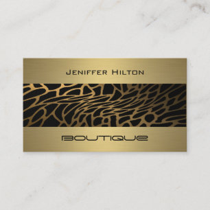 Professional elegant leopard print golden look business card