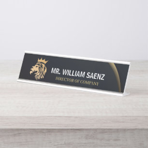  Professional Elegant Lion Logo Desk Name Plate