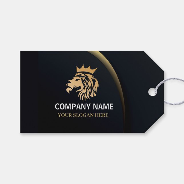  Professional Elegant Lion Logo  Gift Tags (Front (Horizontal))