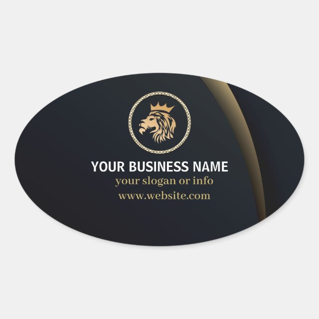  Professional Elegant Lion Logo  Oval Sticker (Front)