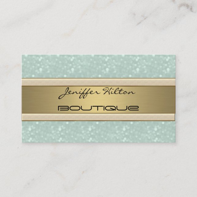 Professional elegant luxury glittery gold stripes business card (Front)