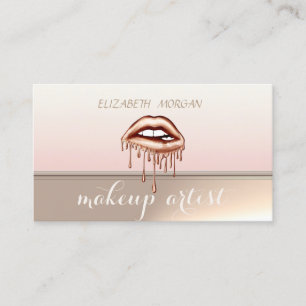 Professional Elegant Metallic Dripping Lips Business Card