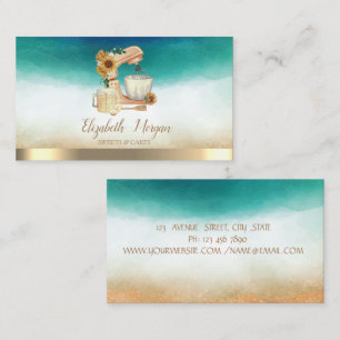 Professional Elegant Mixer Sunflower Watercolor Business Card
