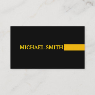 Professional Elegant Modern Amber Plain Black Business Card