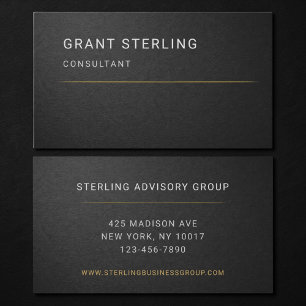 Professional Elegant Modern Black Business Card