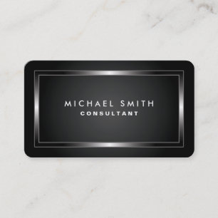 Professional Elegant Modern Black Plain Simple Business Card