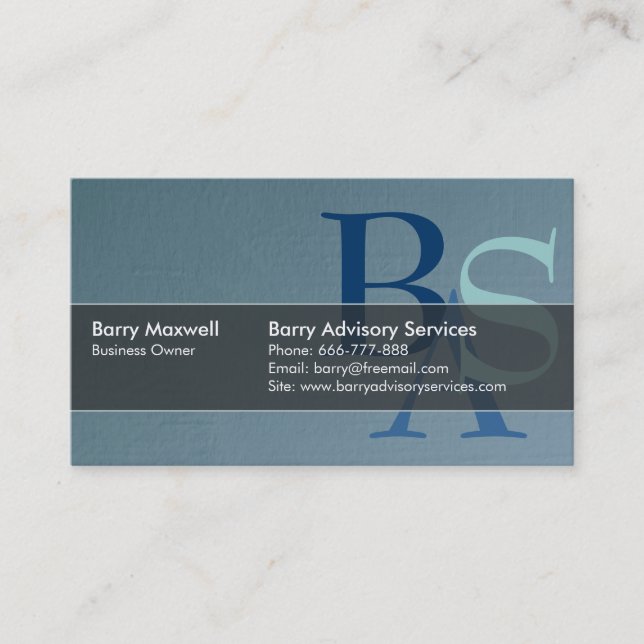Professional Elegant Modern Blue Simple Business Card (Front)