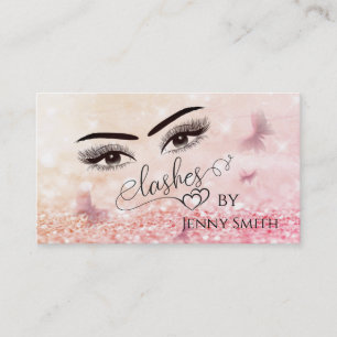 Professional elegant modern bokeh butterfly makeup business card