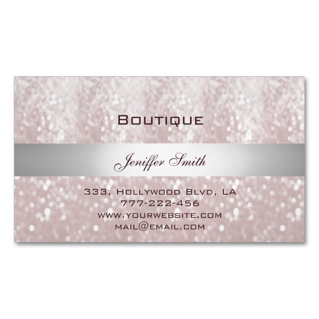 Professional elegant modern chic glittery 	Magnetic business card (Front)