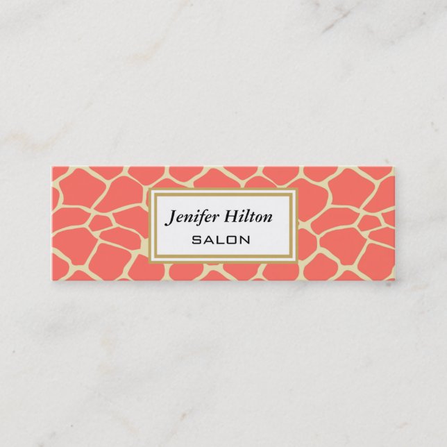 Professional elegant modern classy giraffe mini business card (Front)