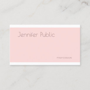 Professional Elegant Modern Clean Plain Blush Pink Business Card
