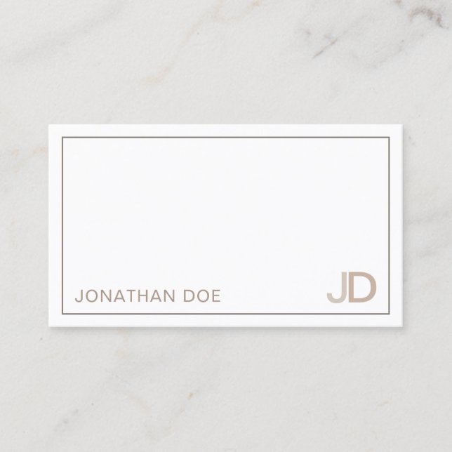 Professional Elegant Modern Creative Monogram Business Card (Front)