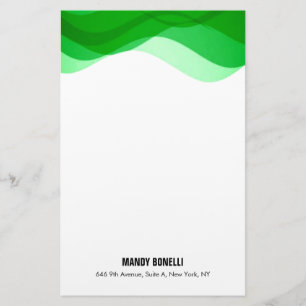 Professional elegant modern green white trendy stationery
