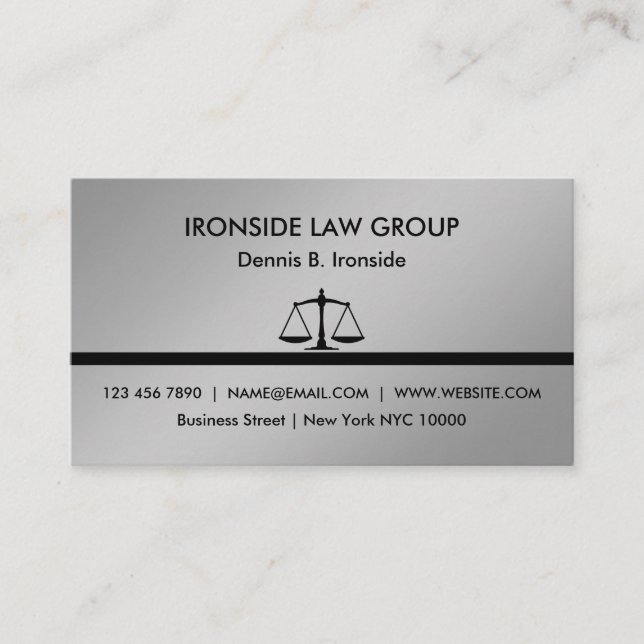 Professional Elegant Modern Luxury Attorney Black Business Card (Front)