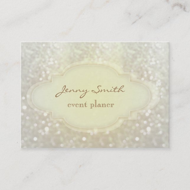 Professional elegant modern luxury glitter bokeh business card (Front)