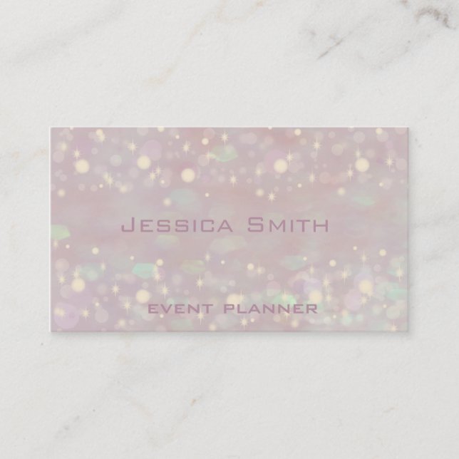 Professional elegant modern luxury glitter bokeh business card (Front)