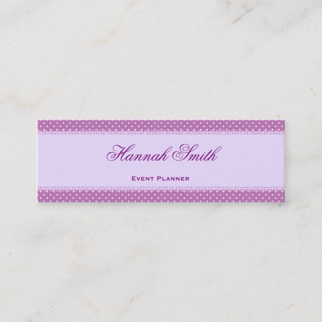 Professional elegant modern luxury Purple Banner Mini Business Card (Front)