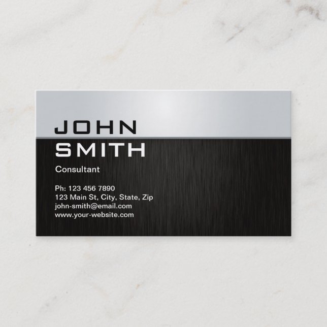 Professional Elegant Modern Metal Computer Repair Business Card (Front)