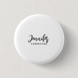 Professional elegant modern minimalist add name 1 inch round button