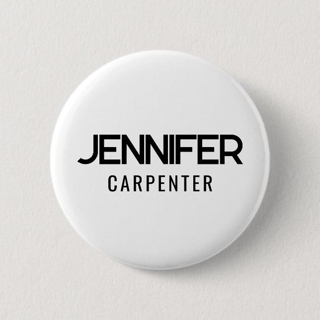 Professional elegant modern minimalist add name 2 inch round button (Front)