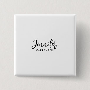 Professional elegant modern minimalist add name 2 inch square button
