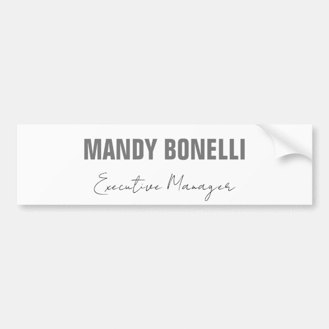 Professional elegant modern minimalist add name bumper sticker (Front)