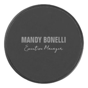 Professional elegant modern minimalist add name hockey puck