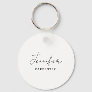 Professional elegant modern minimalist add name keychain