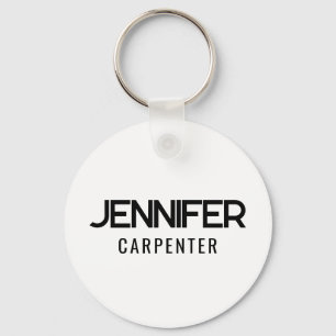 Professional elegant modern minimalist add name keychain