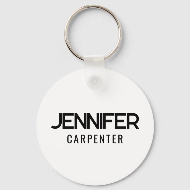 Professional elegant modern minimalist add name keychain (Front)
