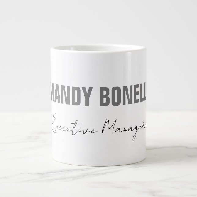 Professional elegant modern minimalist add name large coffee mug (Front)