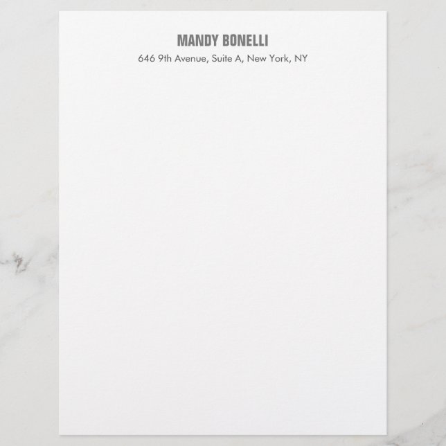 Professional elegant modern minimalist add name letterhead (Front)