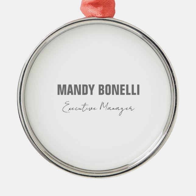 Professional elegant modern minimalist add name metal ornament (Front)