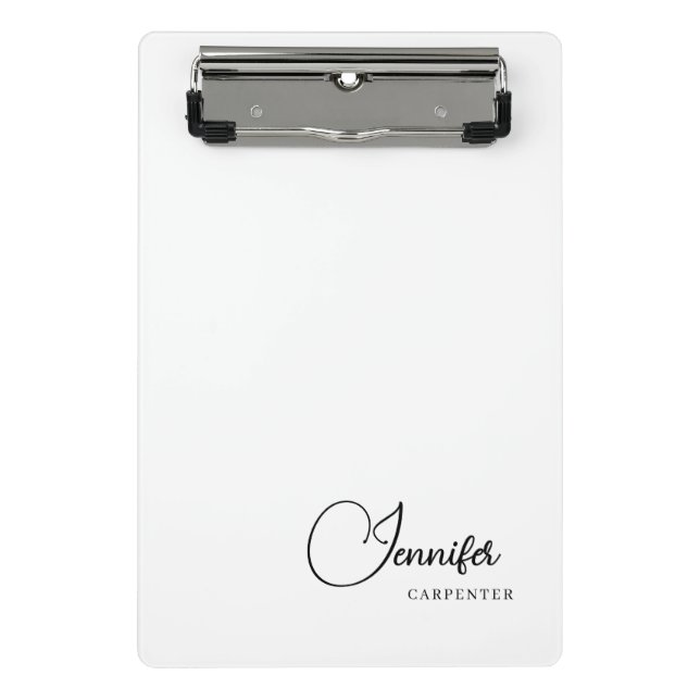 Professional elegant modern minimalist add name mini clipboard (Front)