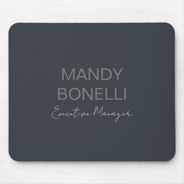 Professional elegant modern minimalist add name mouse pad (Front)