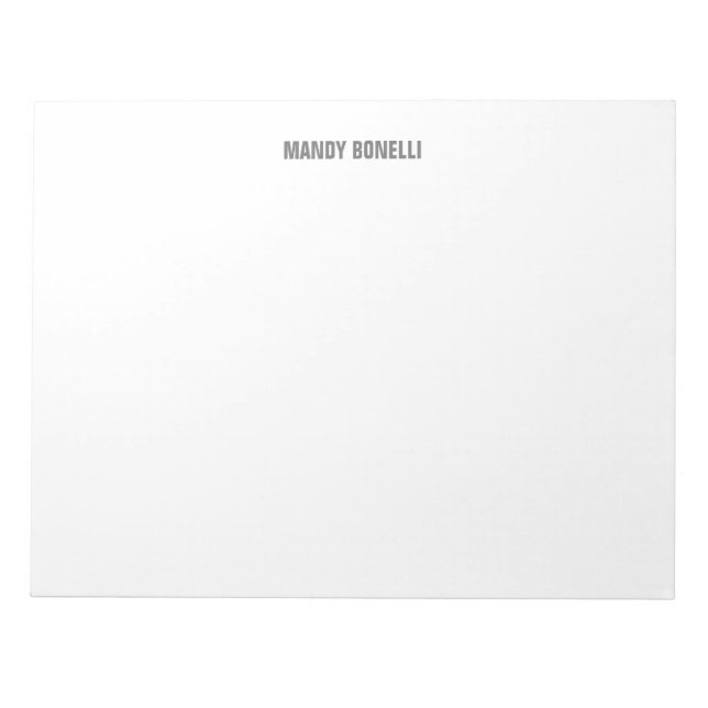 Professional elegant modern minimalist add name notepad (Front)