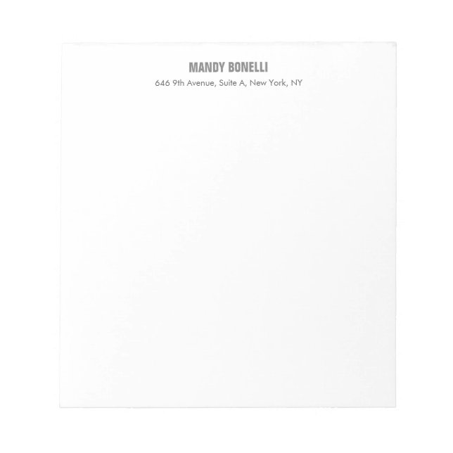 Professional elegant modern minimalist add name notepad (Front)