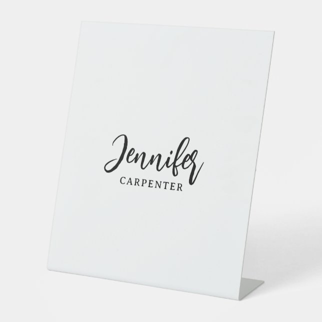 Professional elegant modern minimalist add name pedestal sign (Front)