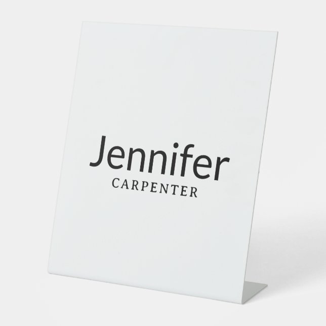 Professional elegant modern minimalist add name pedestal sign (Front)